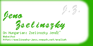 jeno zselinszky business card